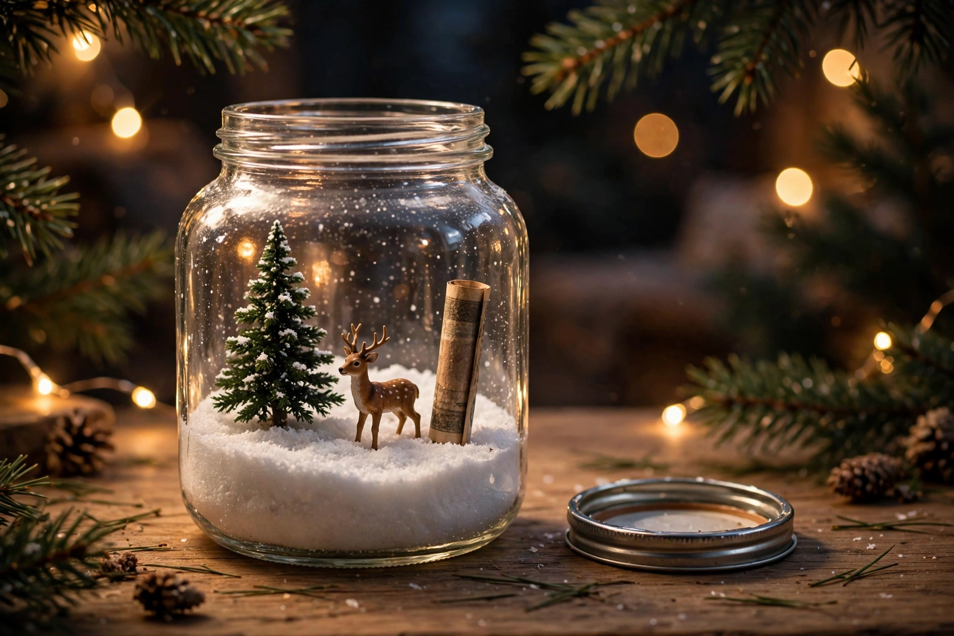 geldgeschenk winterlandschaft glas