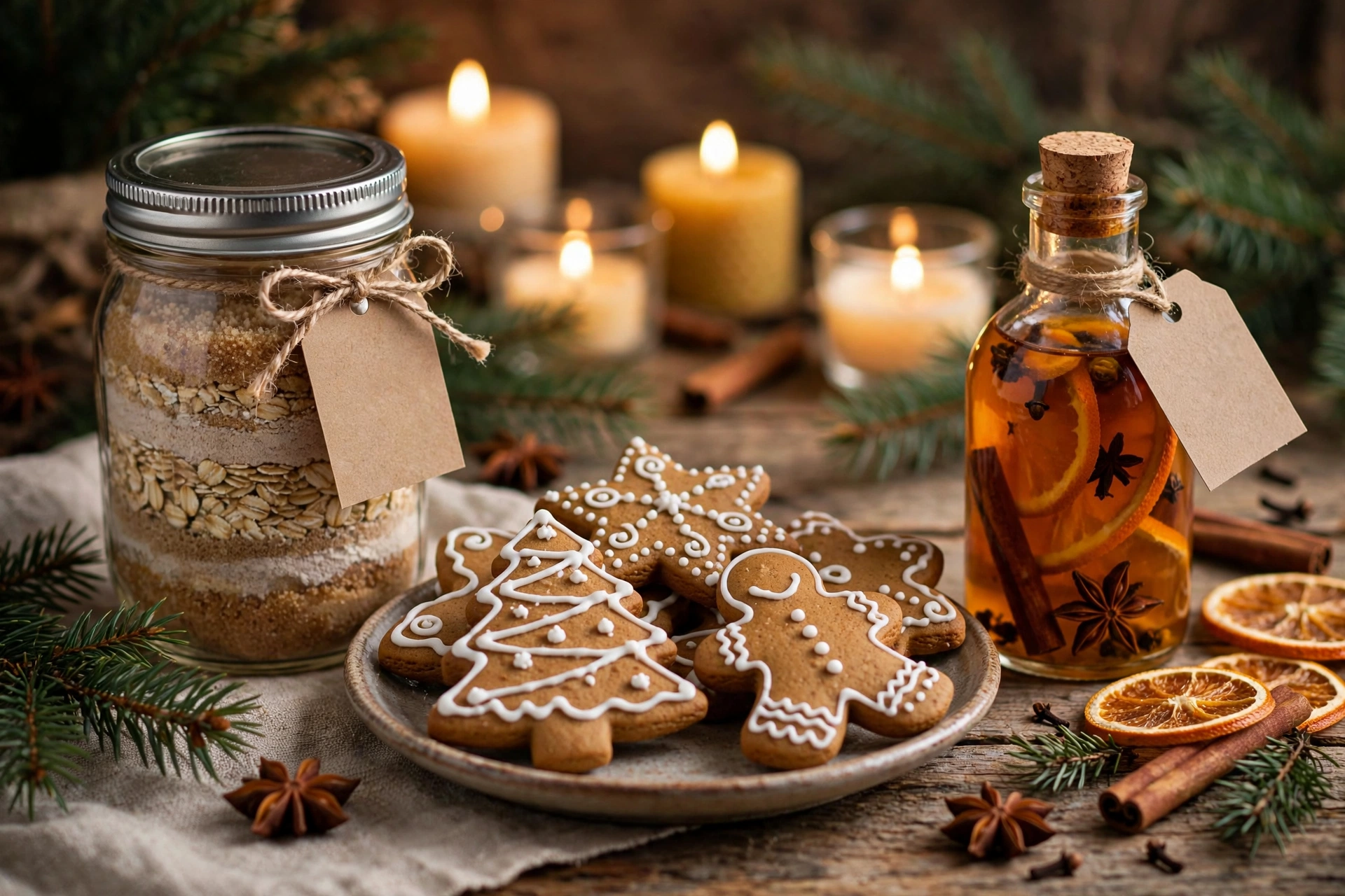 Selbstgemachte Geschenke aus der Küche: Kuchenmischung im Glas, Lebkuchen und Gewürzlikör