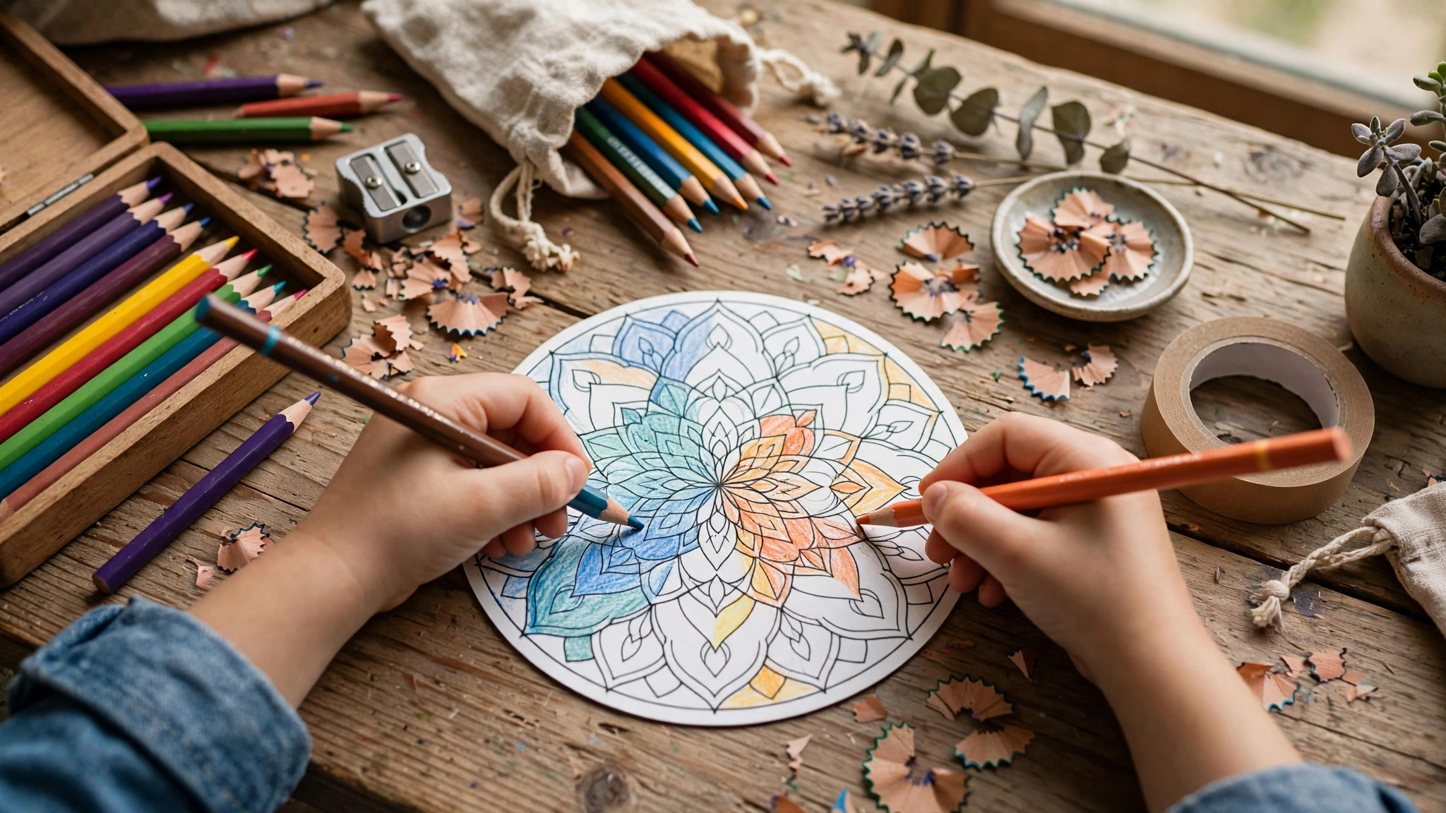 Mandala-Lesezeichen: erst ausmalen, dann lesen.