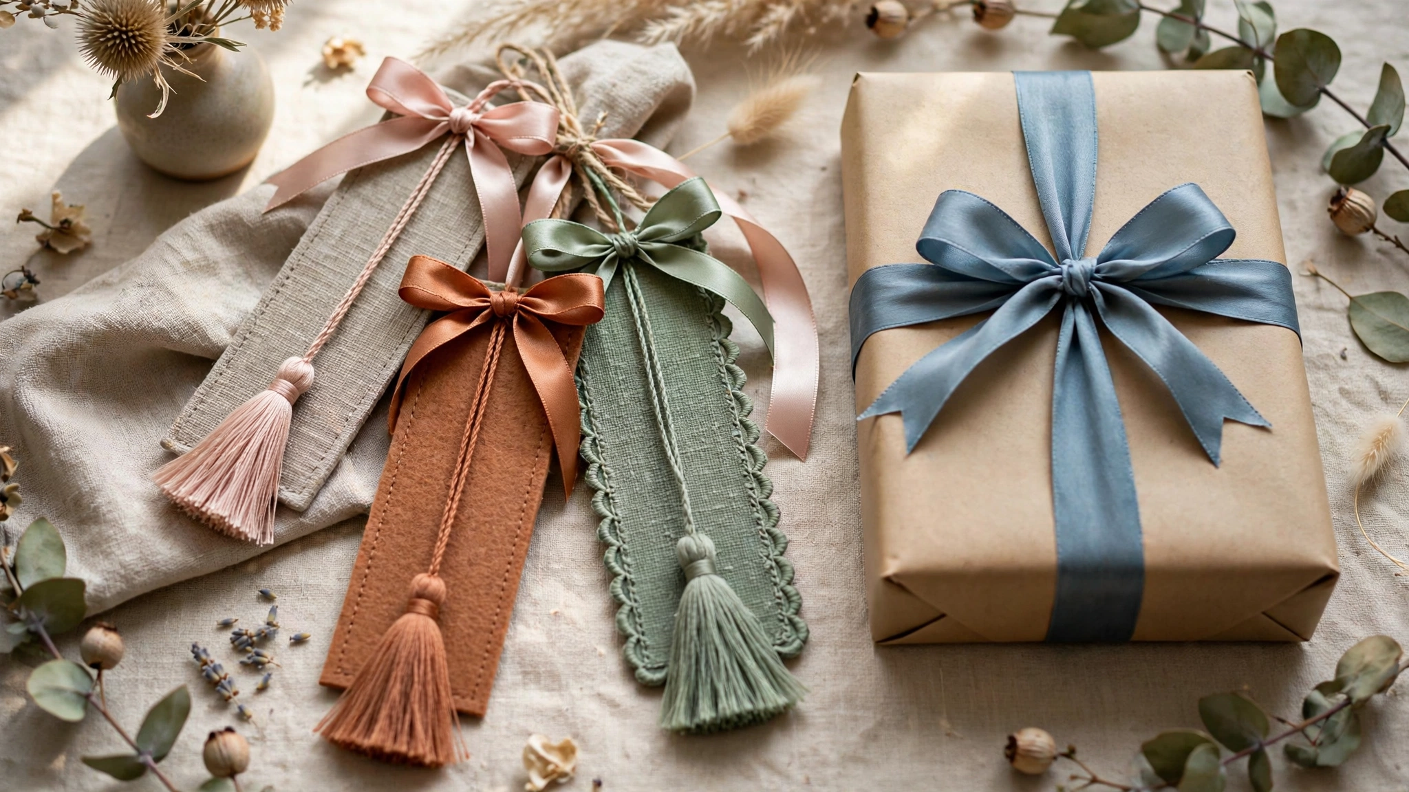 Mit Quaste und Satinband wird das Lesezeichen zum edlen Geschenk.