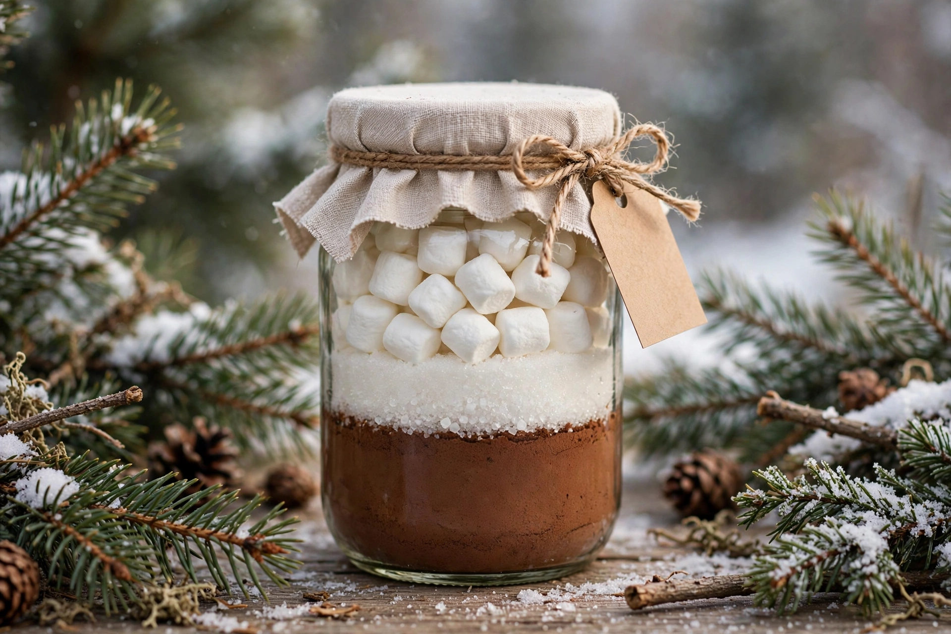 Selbst gemachtes Heiße-Schokolade-Glas als Nikolausgeschenk