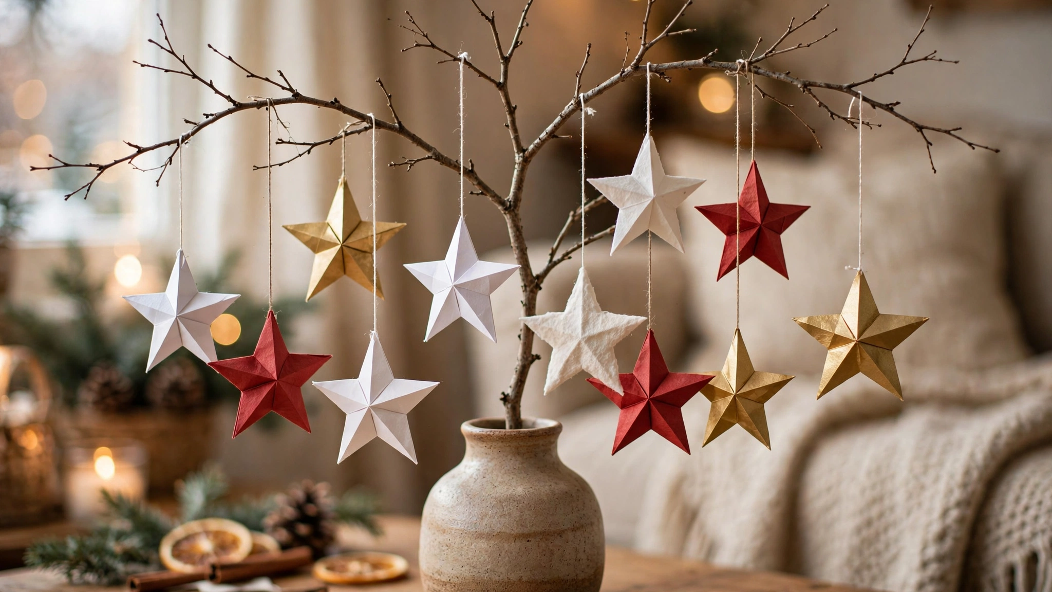 Als Girlande oder einzeln: Papiersterne sind die schönste Weihnachtsdeko.