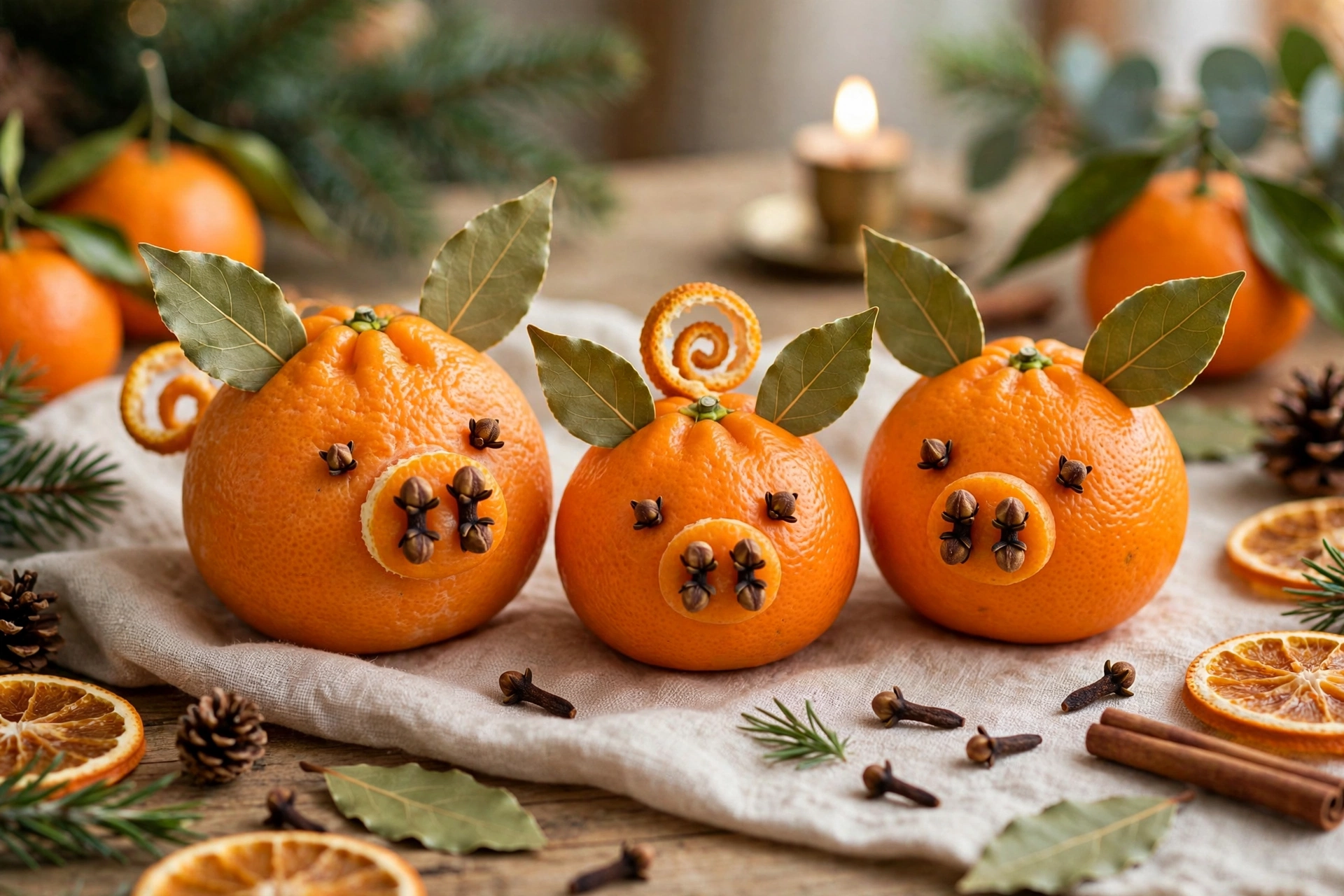 Selbstgebastelte Glücksschweine als Gastgeschenke