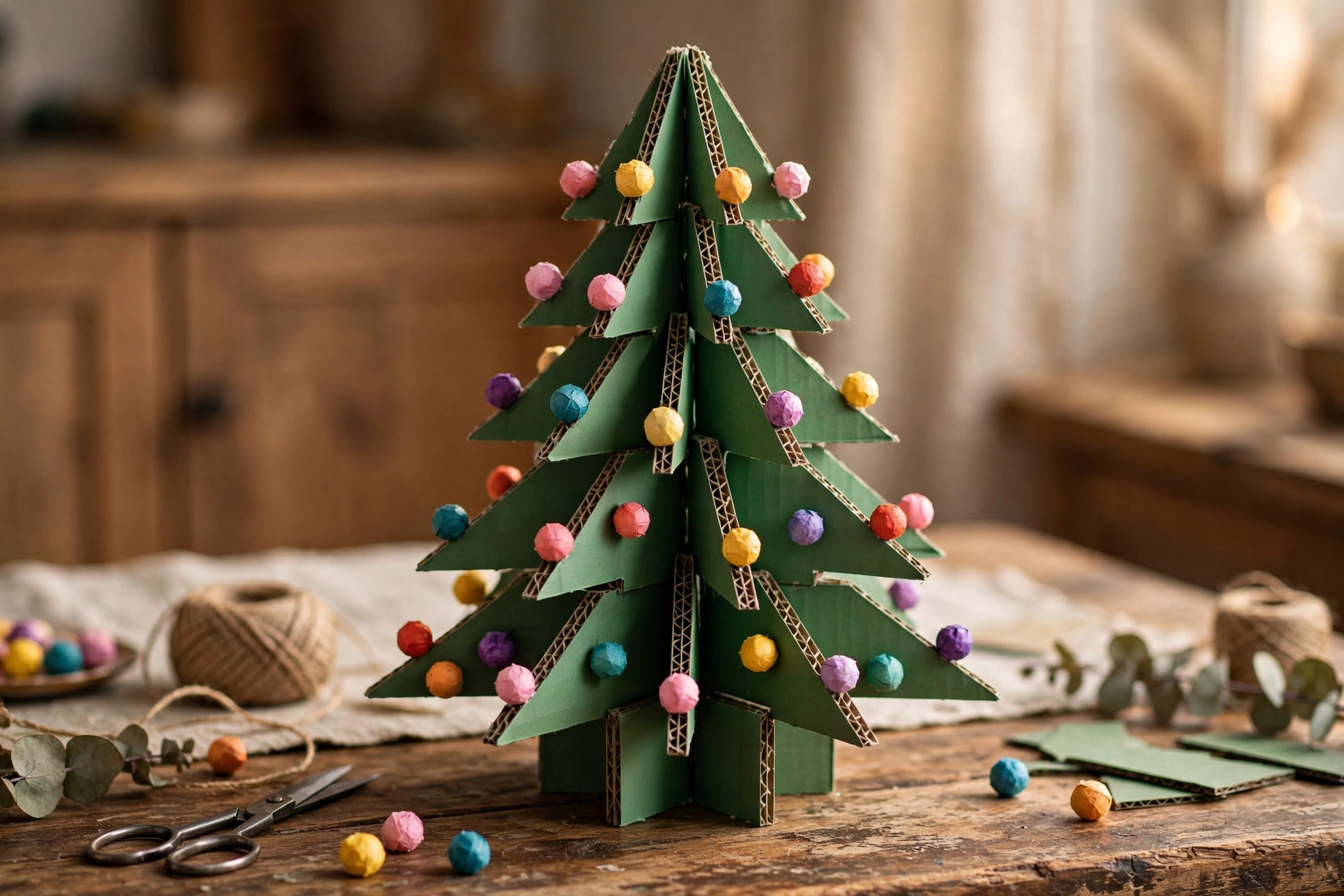 Der 3D-Steckbaum steht von allein und lässt sich von allen Seiten bestaunen.