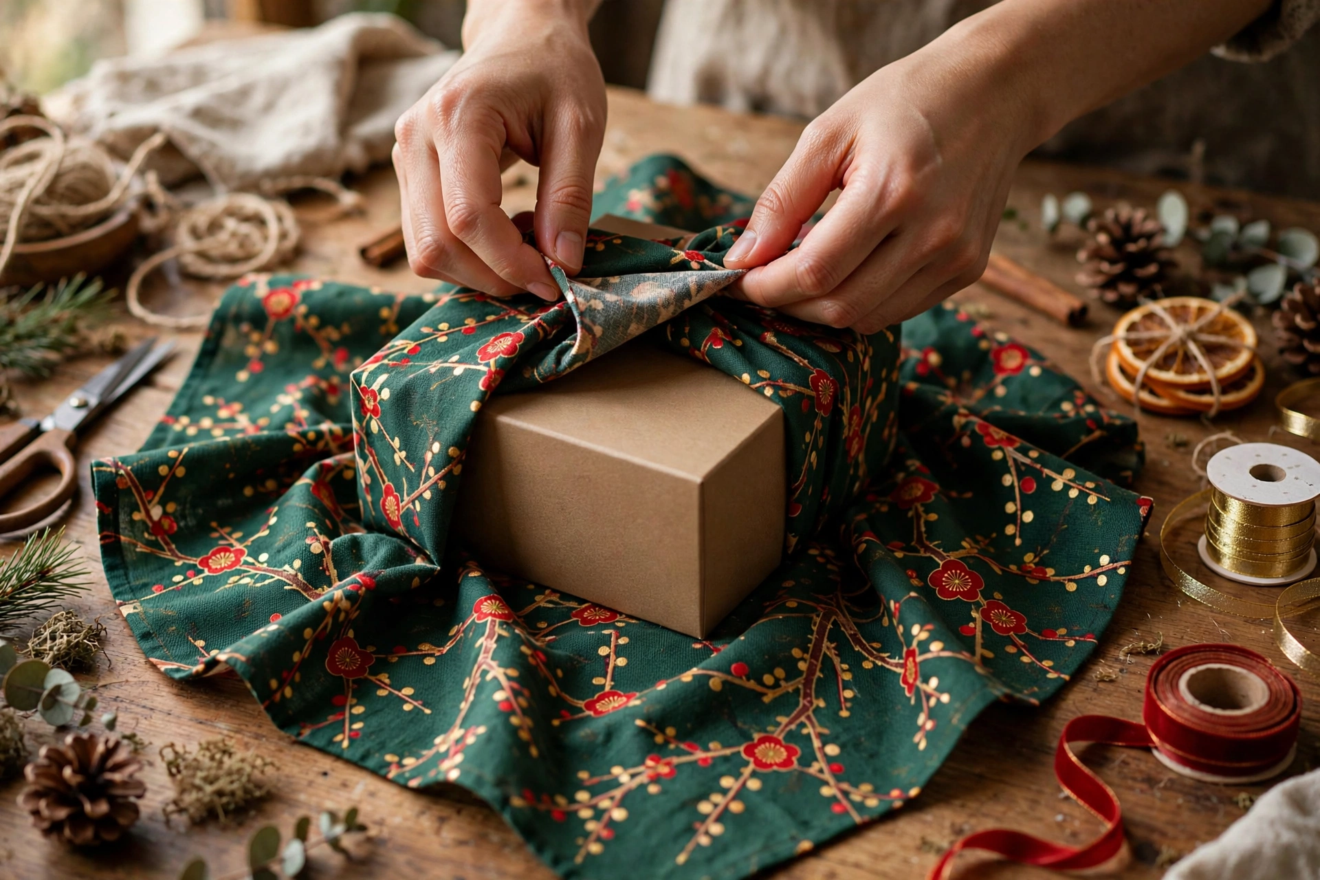 Furoshiki: elegant, nachhaltig und perfekt für unförmige Geschenke.