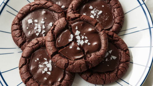 Chocolate cookies with sea salt topping.