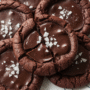 Chocolate cookies with sea salt topping.